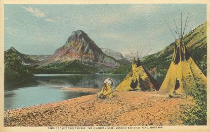A view from the rivulet connecting Pray Lake and Two Medicine Lake